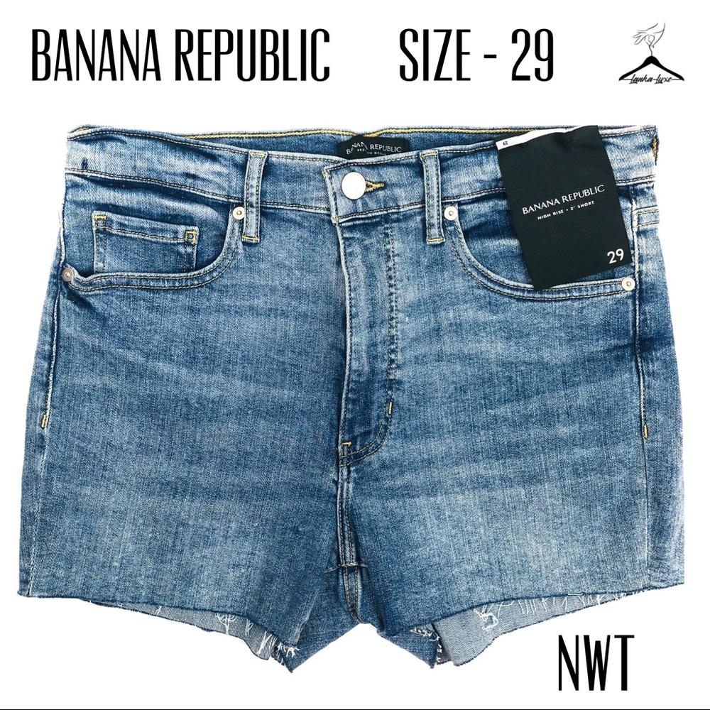 Banana Republic Light Blue Distressed Jean Short